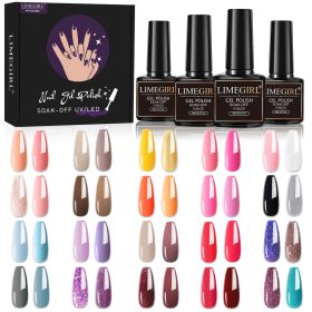 Limegirl Gel Nail Polish Set 60/40/24Colors Semi Permanent UV Led Gel Varnish Soak Off Nail Lacquers Base Top Coat - ZH241-1