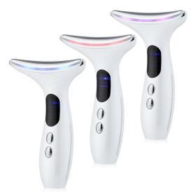 EMS Microcurrent Face Neck Beauty Device LED Photon Firming Rejuvenation Anti Wrinkle Thin Double Chin Skin Care Facial Massager - White