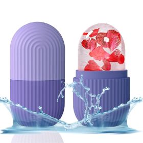 Ice Mold for Face, Ice Roller for Face & Eye, Beauty Facial Ice Rollers Ice Holder Mold - Purple
