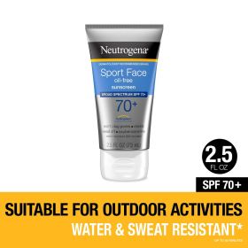 Neutrogena Sport Face Oil-Free Lotion Sunscreen, SPF 70+ Sunblock, 2.5 fl oz - Neutrogena