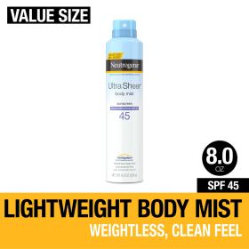 Neutrogena Ultra Sheer Sunscreen Spray SPF 45, Family Size, 8 oz - Neutrogena
