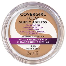 COVERGIRL + OLAY Simply Ageless Instant Wrinkle-Defying Foundation with SPF 28, Buff Beige, 0.44 oz - COVERGIRL