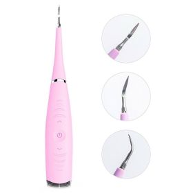 Electric Dental Calculus Remover Teeth Cleaner Teeth Cleaning Kit Rechargeable Teeth Cleaning Tools Kit Household Tartar Scraper Tartar Remove - Pink