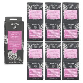 APIVITA - Express Beauty Face Mask With Artichoke AHA & PHA - Brightening & Smoothing 082253 6x(2x8ml) - As Picture