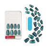 KISS Gel Fantasy Magnetic Medium Coffin Sculpted Gel Nails, Glossy Dark Blue, 28 Count - KISS USA