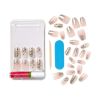 KISS Classy Premium Medium Coffin Glue-On Nails, Glossy Light White, 30 pieces - KISS USA