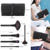 22 Piece Makeup Brush Set; Professional Black Foundation Eyeshadow Brush with Storage Bag for Girls - default