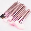 22pcs pink brushes set with bag - default